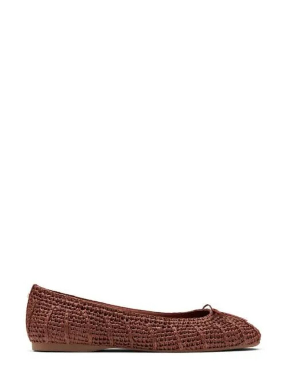 Birdies The Hummingbird Woven Bow Flats in Walnut Raffia Color Size 8 - Picture 3 of 13